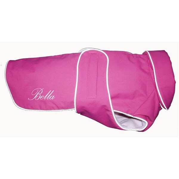 A Pets World Weatherproof Fleece Lined Dog coat Dark Pink - 08192922-18