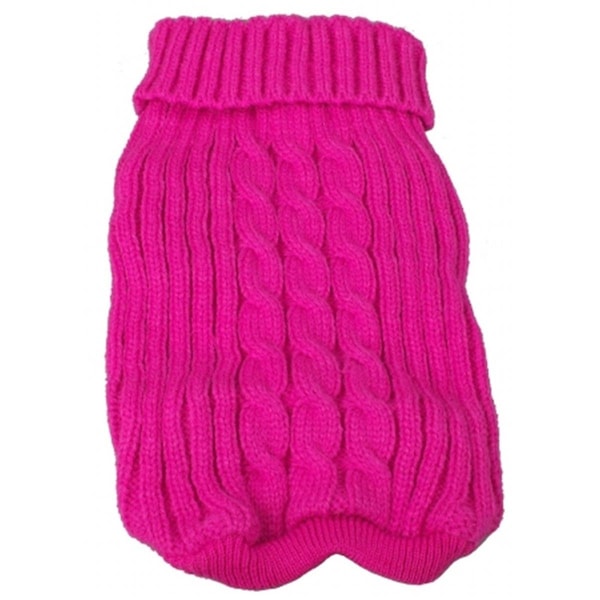 Pet Life Llc Pet Life LLC SW2PKMD Heavy Cotton Rib-Collared Pet Sweater - SW2PKMD