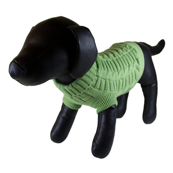 Petcessory Petcessory DS1421BM Green Woolen Turtleneck Dog Sweater - Medium - DS1421BM
