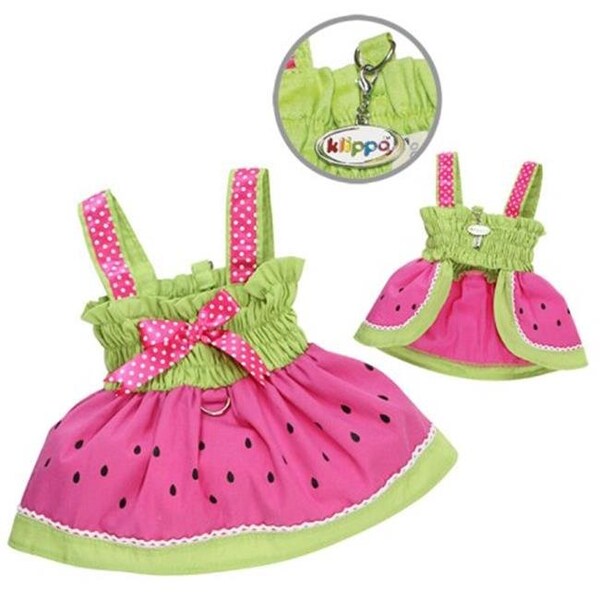 Klippo Pet Klippo Pet KDR056XL Juicy Watermelon Sundress With Large D-ring - Extra Large - KDR056XL