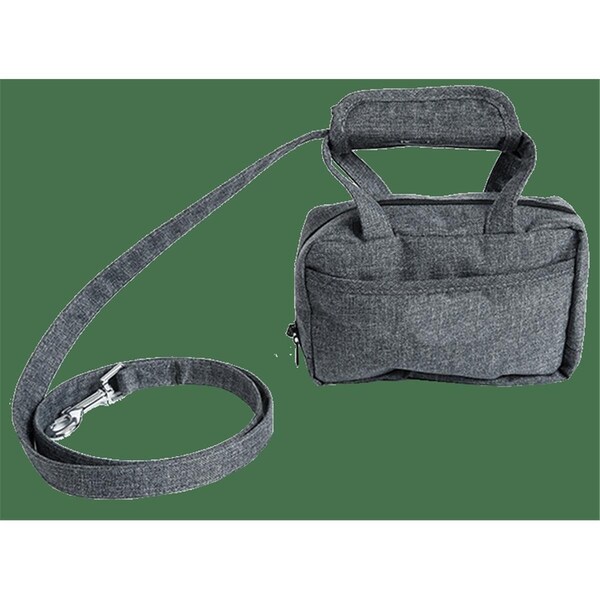 Petpurifiers Posh Walk Purse Dog Leash, Accessory Holder & Waste Bag Dispenser, Grey - One Size - PE2640428
