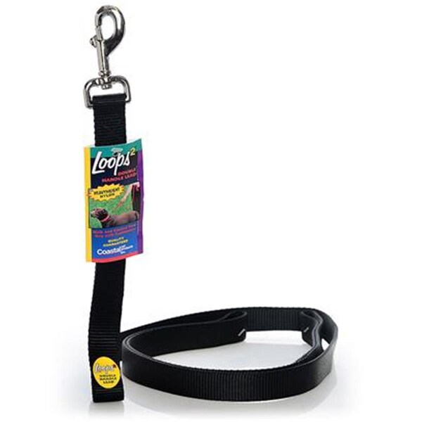 Coastal Pet 1X6 Loops2 Lead W-Hndl Black - CO393697