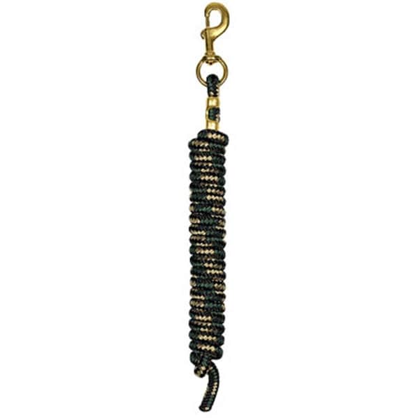 Daretocare 35-2100-K4 10 ft. Braided Poly Lead Rope - Black, Hunter Green & Tan - DA2670884