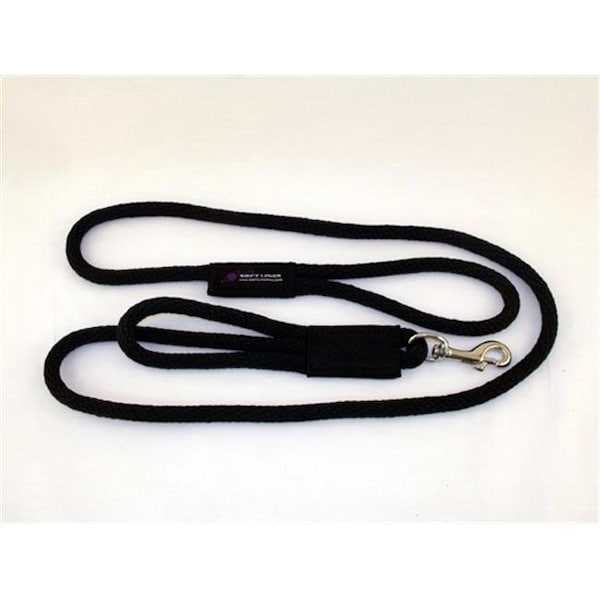 Soft Lines Soft Lines PSS10608BLACK 2 Handled Sidewalk Safety Dog Snap Leash 0.37 In. Diameter By 8 Ft. - Black - PSS10608BLACK