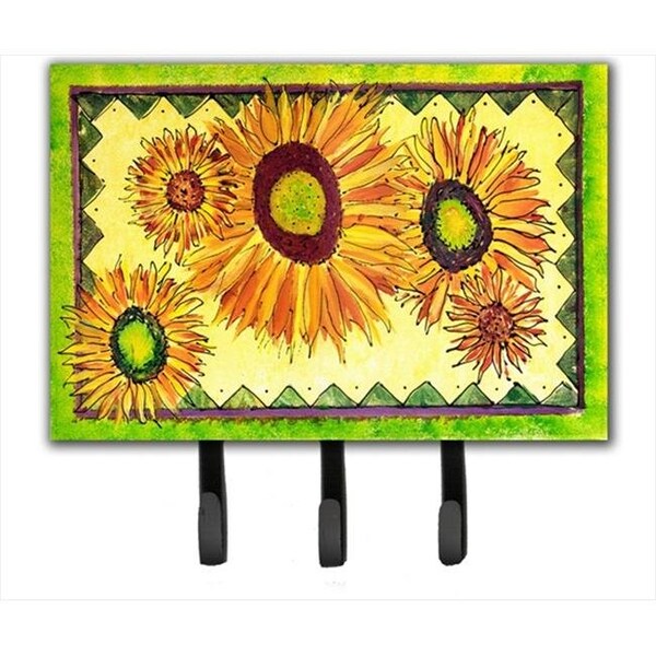 Carolines Treasures Carolines Treasures 8060TH68 Flower Sunflower Leash Holder or Key Hook - 8060TH68