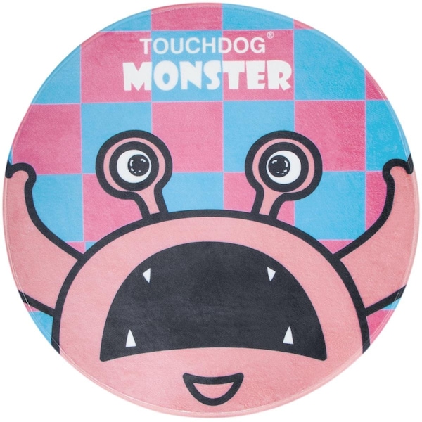 Touchdog Cartoon Up-For-Crabs Monster Rounded Cat & Dog Mat Pink Monster One Size - PB106