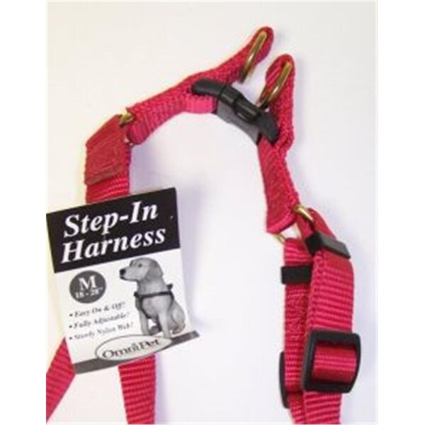 Omni Pet No.19MRD Step in Harness Nylon Size 18-28in Medium Color Red - 445-19022