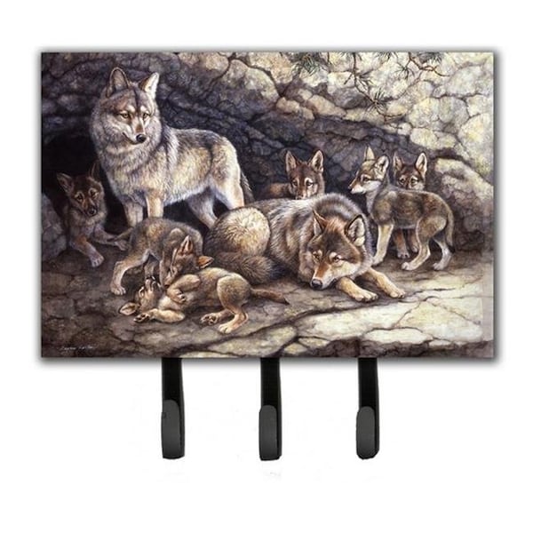 Carolines Treasures Carolines Treasures BDBA0157TH68 Wolf Wolves by the Den Leash or Key Holder - BDBA0157TH68