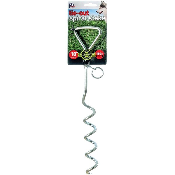 Prevue Pet Products 18 in. Heavy Duty Spiral Tie-Out Stake, Stainless Steel - PP-2111