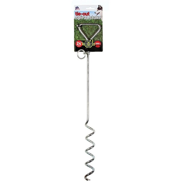 Prevue Pet Products 24 in. Heavy Duty Spiral Tie-Out Stake, Stainless Steel - PP-2112