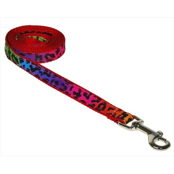 Sassy Dog Wear Sassy Dog Wear LEOPARD-RAINBOW1-L 4 ft. Leopard Dog Leash; Rainbow - Extra Small - LEOPARD-RAINBOW1-L