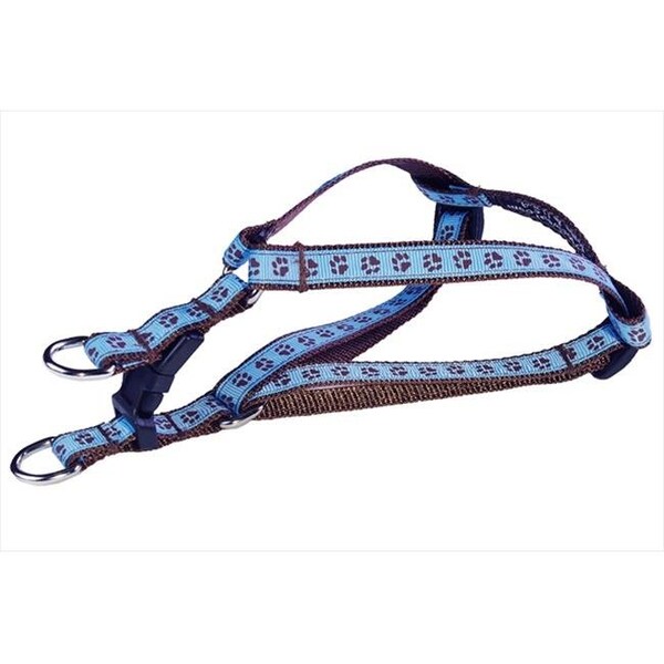 Sassy Dog Wear Sassy Dog Wear PUPPY PAWS-BLUE-CHOC.1-H Puppy Paws Dog Harness; Blue & Brown - Extra Small - PUPPY PAWS-BLUE/CHOC.1-H
