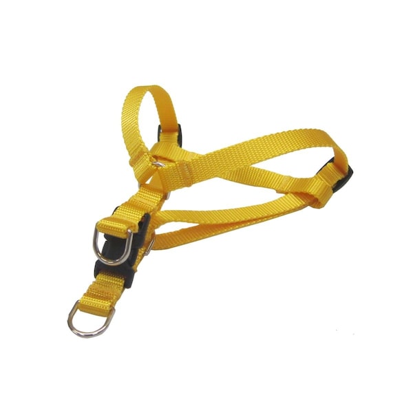 Fly Free Zone Nylon Webbing Dog Harness - Adjusts 15 - 21 in. - Yellow - Small - FL3180876
