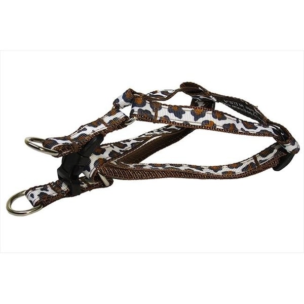 Sassy Dog Wear Sassy Dog Wear LEOPARD-WHITE1-H Leopard Dog Harness; White & Brown - Extra Small - LEOPARD-WHITE1-H