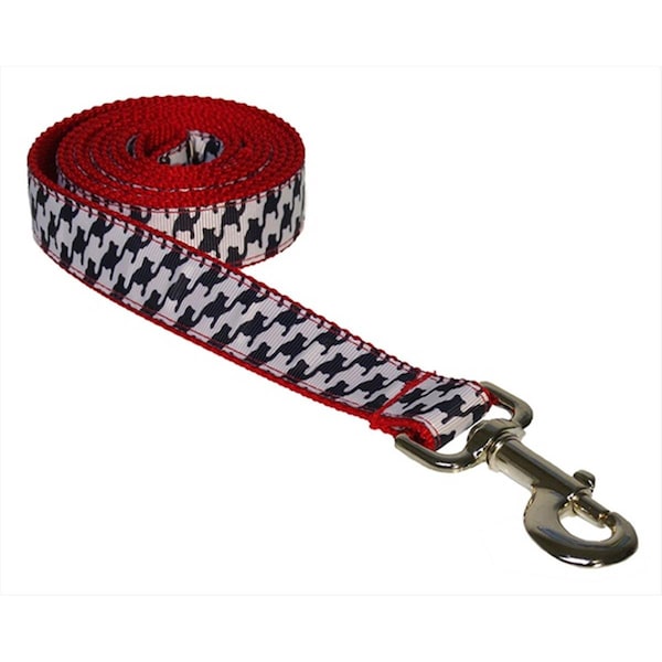 Flyfree HERRINGBONE-WHITE-BLK.3-L 6 ft. Houndstooth Dog LeashBlack & White Medium - FL504068
