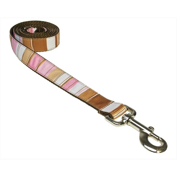 Flyfree STRIPE-BROWN-MULTI2-L 4 ft. Stripe Dog LeashBrown Small - FL521825
