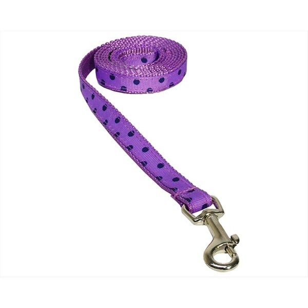 Flyfree POLKA DOT-ORCHID-NAVY1-L 4 ft. Polka Dot Dog LeashOrchid & Navy Extra Small - FL516010
