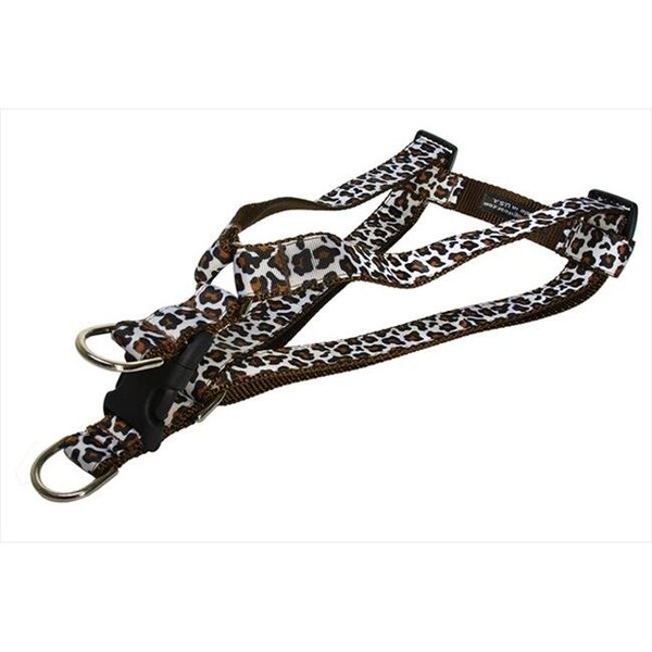 Sassy Dog Wear Sassy Dog Wear LEOPARD-WHITE4-H Leopard Dog Harness; White & Brown - Large - LEOPARD-WHITE4-H