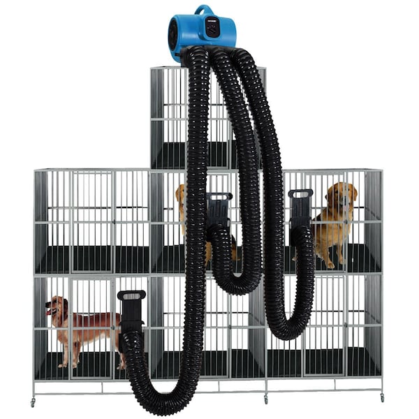 Xpower Mutli-Cage Dryer W/  Multi Cage Drying Kit, 3/4 HP, 3200 CFM, 7.5 Amps, 3 Speed - X-800TF-MDK