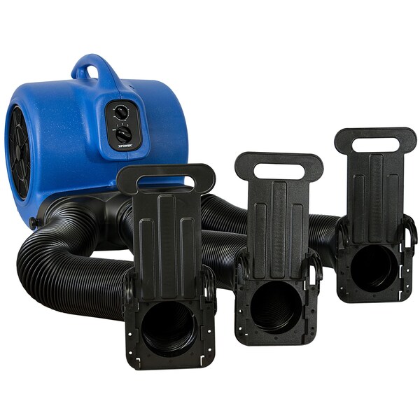 Xpower Mutli-Cage Dryer W/  Multi Cage Drying Kit, 3/4 HP, 3200 CFM, 7.5 Amps, 3 Speed - X-800TF-MDK