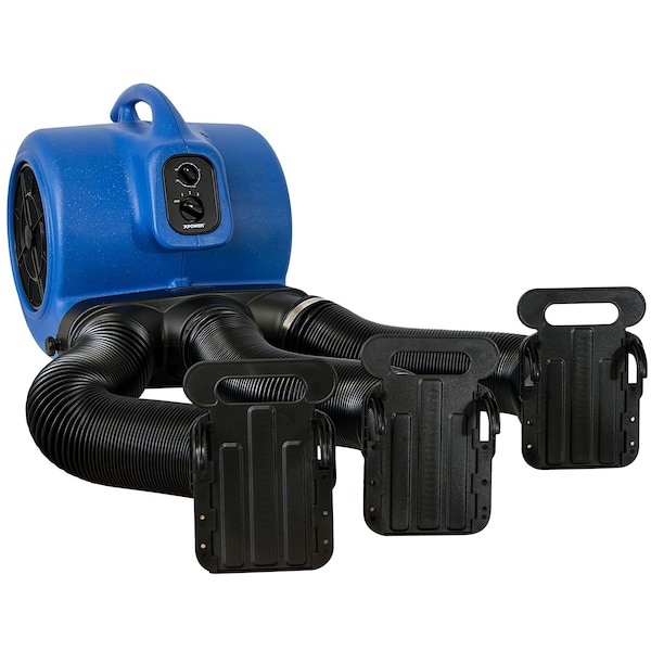 Xpower Mutli-Cage Dryer W/  Multi Cage Drying Kit, 3/4 HP, 3200 CFM, 7.5 Amps, 3 Speed - X-800TF-MDK