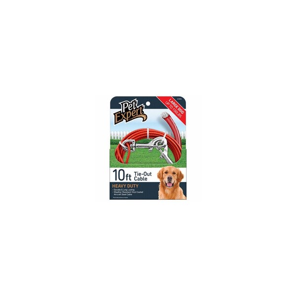 Pet Expert Dog Tie Out, Heavy Weight Steel Aircraft Cable, 10-Ft. - PE223854