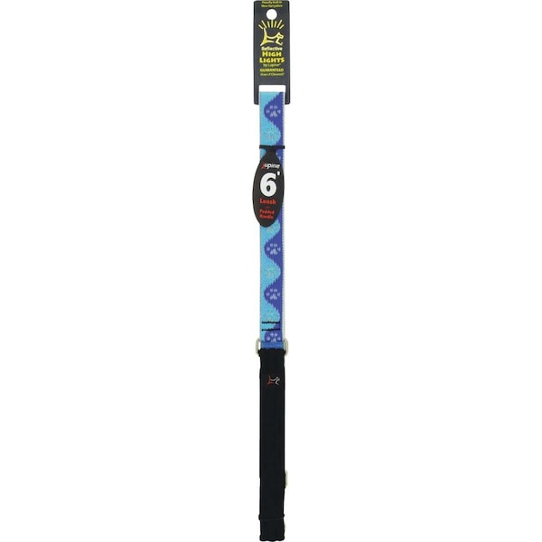 Lupine 1 In. x 6 Ft. Blue Paws Dog Leash - 48459