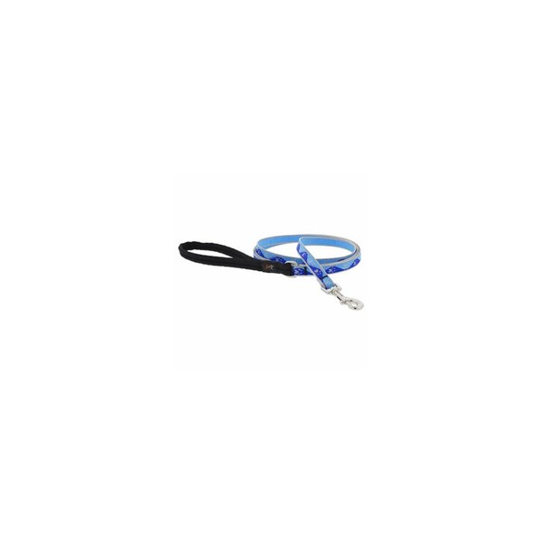 Lupine Dog Leash, Reflective Blue Paws Pattern, 1/2-In. x 6-Ft. - 48439