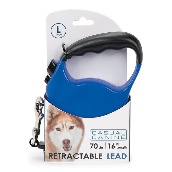 Casual Canine Belted Retractable Lead, 16 ft L, Blue, Large - 11612 16 19