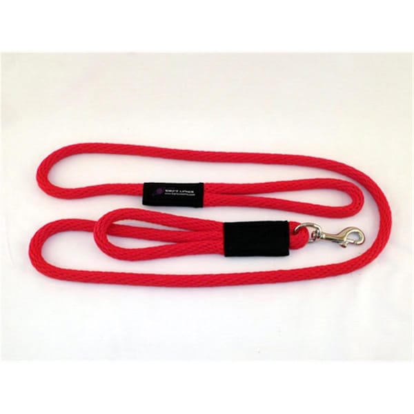 Soft Lines 2 Handled Sidewalk Safety Dog Snap Leash 0.37 In. Diameter By 10 Ft. - Red - SO456453