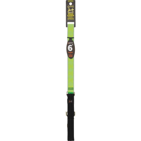 Lupine 1 In. x 6 Ft. High Visibility Reflective Green-Diamond Dog Leash - 48159