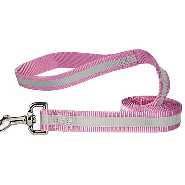 Guardian Gear Reflective Dog Lead, 4 ft L, 5/8 in W, Nylon Line, Pink, Fastening Method: Swivel Clip - ZA985 44 75