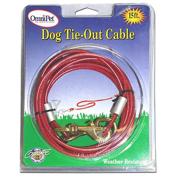 Tandy Leather Factory Leather Brothers Tie-Out Cable Vinyl Coated, Blue - 15 ft. - 164CT15-BL