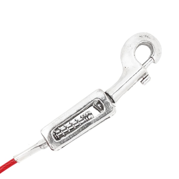 Orrville PDQ Red Tie-Out with Spring Vinyl Coated Cable Dog Tie Out Large - Q3515SPG99