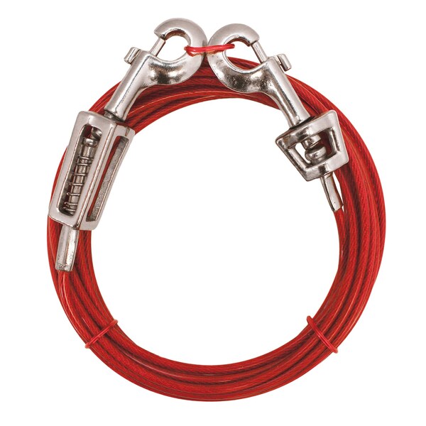 Orrville PDQ Red Tie-Out with Spring Vinyl Coated Cable Dog Tie Out Large - Q3515SPG99