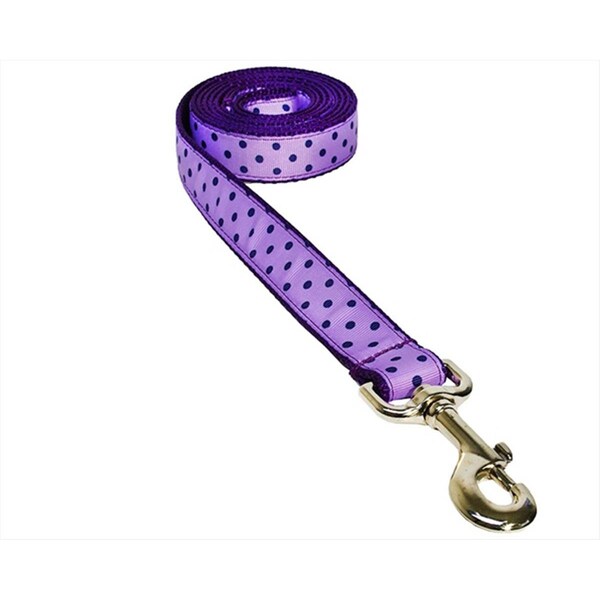 Flyfree POLKA DOT-ORCHID-NAVY4-L 6 ft. Polka Dot Dog LeashOrchid & Navy Large - FL511063