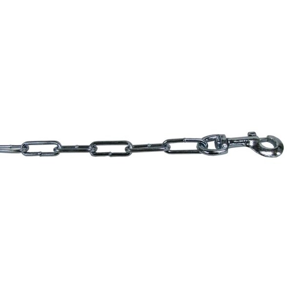 Boss Pet PDQ 09415 Tie-Out Chain, Welded Link, 15 ft L Belt/Cable, Steel, For: Dogs Up to 125 lb - A09415/09415