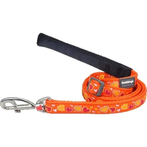 Red Dingo Red Dingo L6-BZ-OR-SM Dog Lead Design Breezy Love Orange; Small - L6-BZ-OR-SM