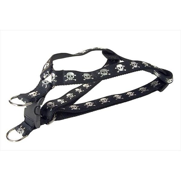 Sassy Dog Wear Sassy Dog Wear REFLECTIVE SKULL-BLACK4-H Skull Print Dog Harness; Black - Large - REFLECTIVE SKULL-BLACK4-H