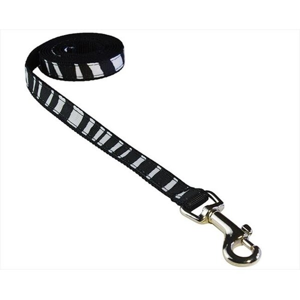 Sassy Dog Wear Sassy Dog Wear ZEBRA-WHITE-BLK.1-L 4 ft. Zebra Dog Leash; White & Black - Extra Small - ZEBRA-WHITE/BLK.1-L