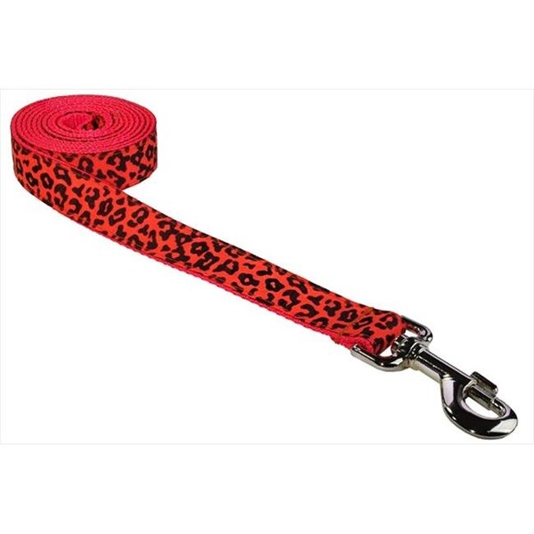 Sassy Dog Wear Sassy Dog Wear LEOPARD-ORANGE4-L 6 ft. Leopard Dog Leash; Orange - Large - LEOPARD-ORANGE4-L