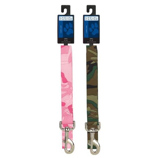 Casual Canine 4 ft. x 0.62 in. Camo Dog Leash LeadPink - ZA6751 44 75