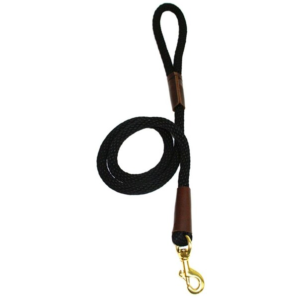 Domesticated Supplies 3646-RWB Solid Round Braided Rope Lead with Snap, Red, White & Blue - 0.50 in. - DO3548013