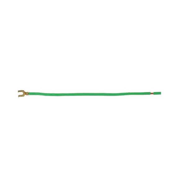 Southwire Green 12 Gauge Strand Wire Pigtail W/ Fork And Strip Terminal8 - PTST12GN-NGS