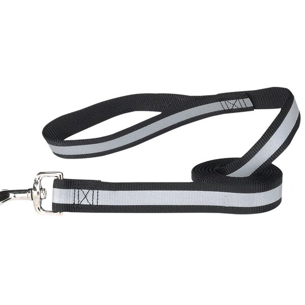Guardian Gear Reflective Dog Lead, 4 ft L, 5/8 in W, Nylon Line, Black, Fastening Method: Swivel Clip - ZA985 44 17