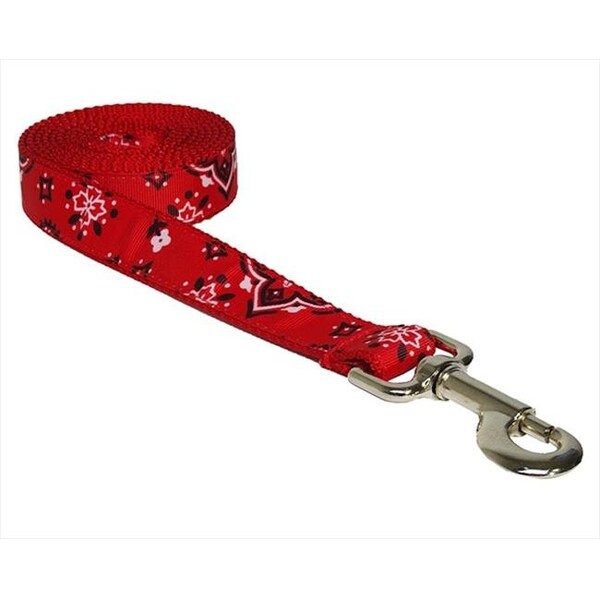 Fly Free Zone 6 ft. Bandana Dog Leash; Red - Medium - FL521766