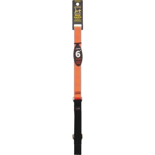 Lupine Dog Leash, Reflective Orange Diamond Pattern, 1-In. x 6-Ft. - 48359