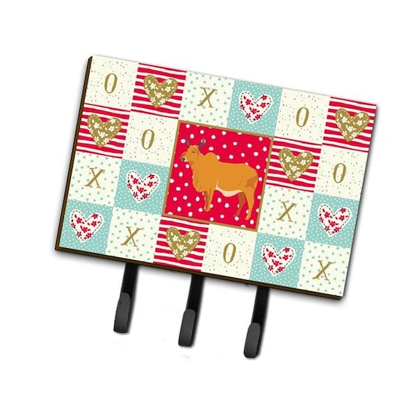 Carolines Treasures Carolines Treasures CK5252TH68 6 x 2 x 9 in. Zebu Indicine Cow Love Leash or Key Holder - CK5252TH68