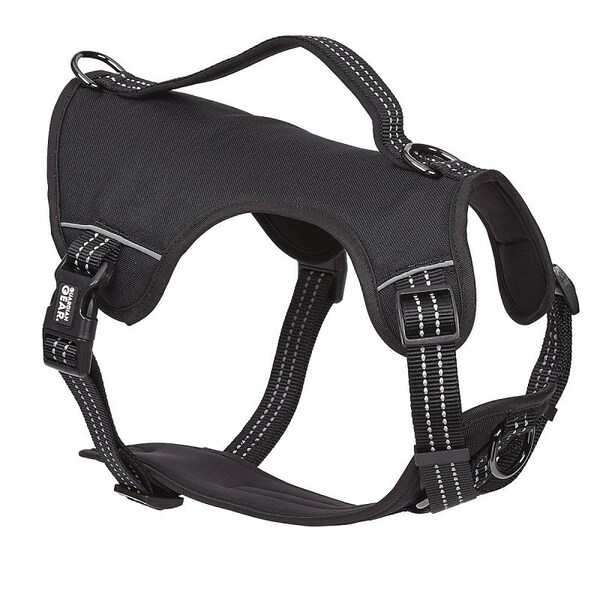 Guardian Gear Reflective Harness, 12 to 20 in, Fastening Method: O-Ring Strap, Nylon Harness, Jet Black - ZA0031 10 30