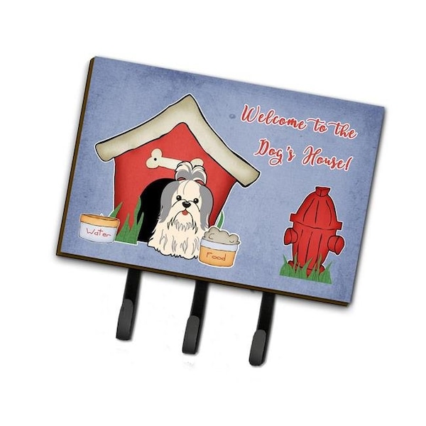 Carolines Treasures Carolines Treasures BB2839TH68 Dog House Collection Shih Tzu Silver & White Leash or Key Holder - BB2839TH68